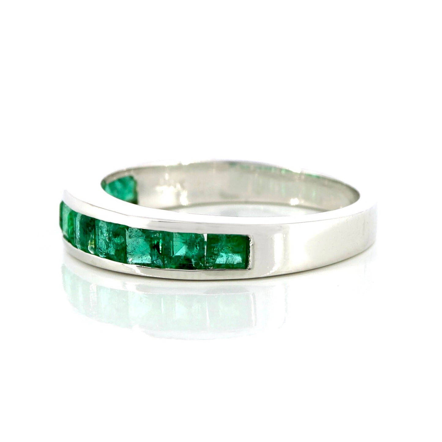 White Emerald Eternity Ring 14K Gold