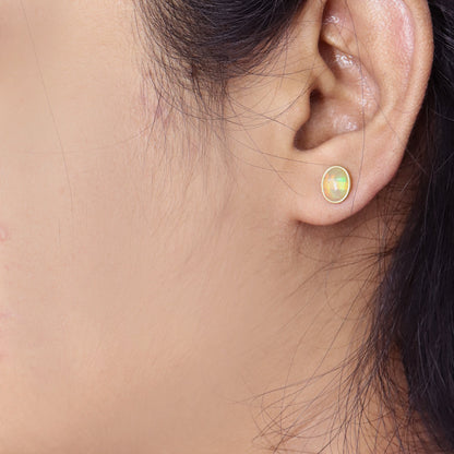 Opal Stud Earring 14K Gold