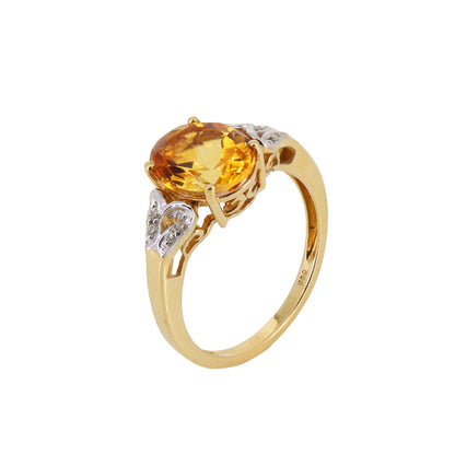 Yellow Citrine Ring 14K Gold