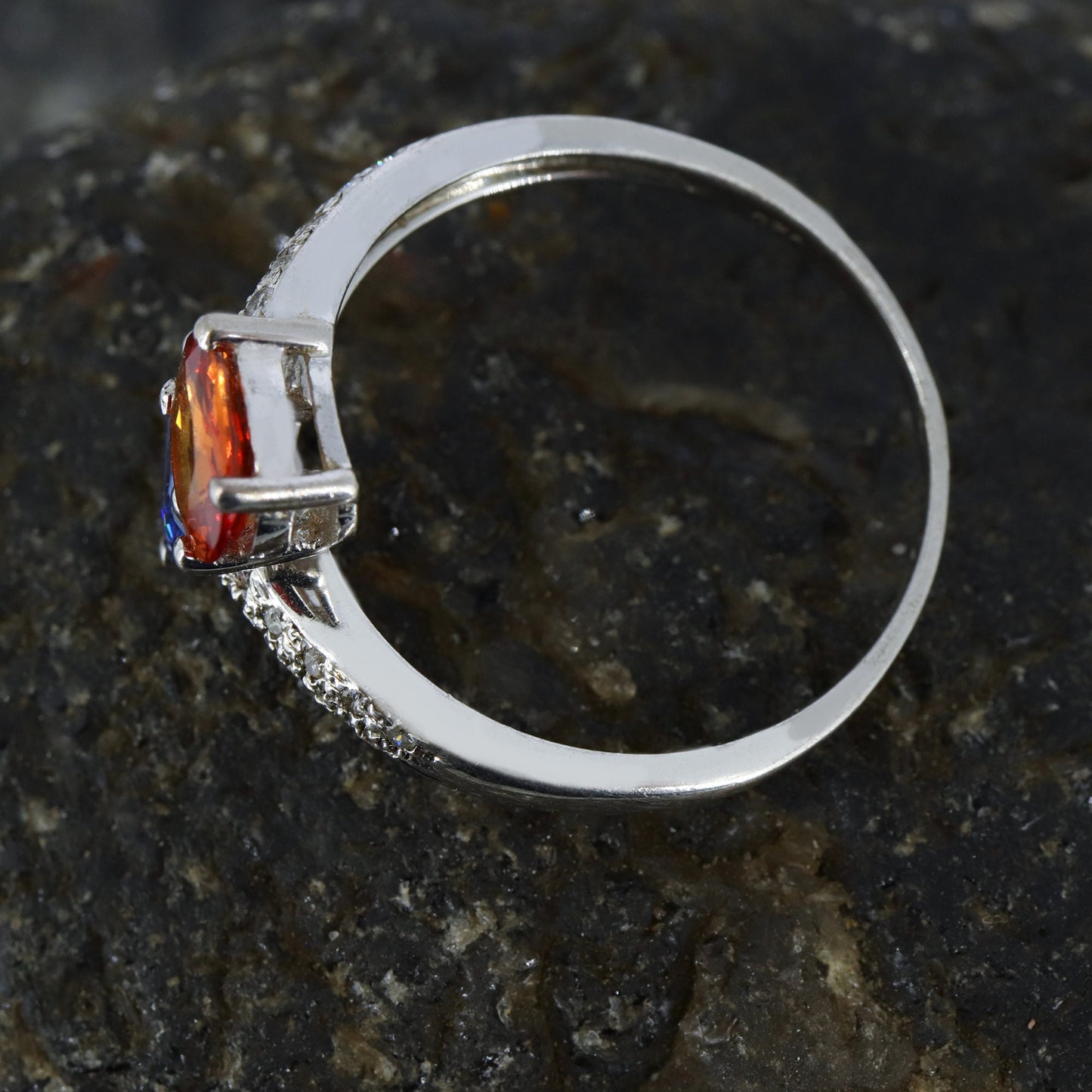 Oval Cut Multi Sapphire & Ring Silver