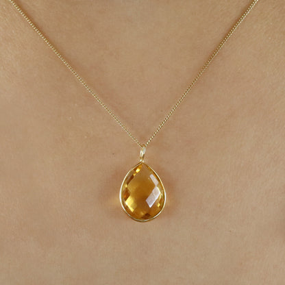 Citrine Pendant 18K Gold