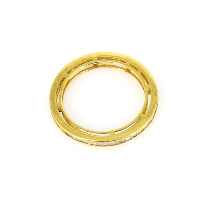 0.65 Carats Full Eternity Tapered Baguette Wedding Band Yellow Eternity Anniversary Band Channel Ring 18K Gold