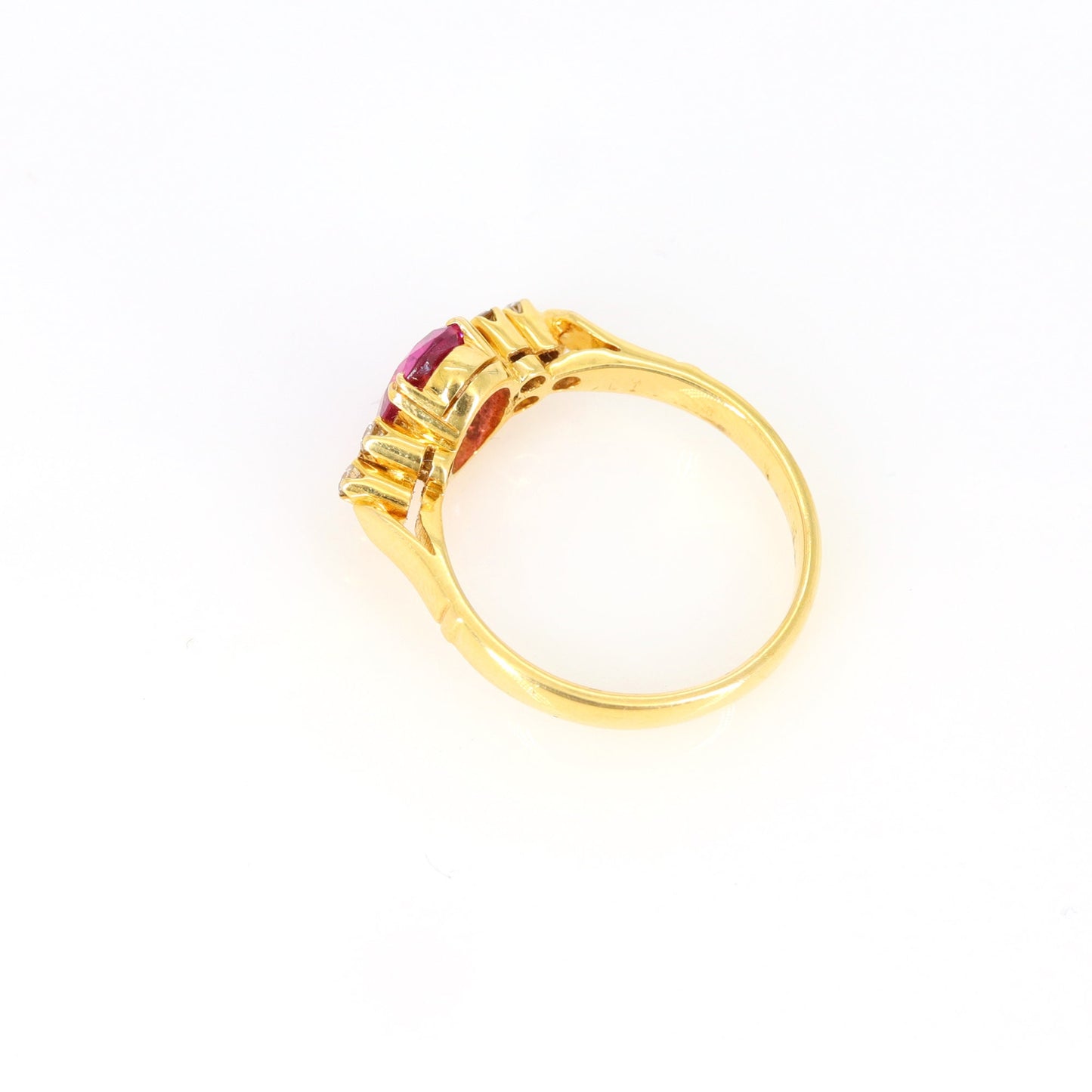 Yellow Pink Tourmaline Ring 18K Gold