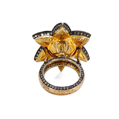 Starlight Elegance Handmade Antique Style Jewerly Ring Gold