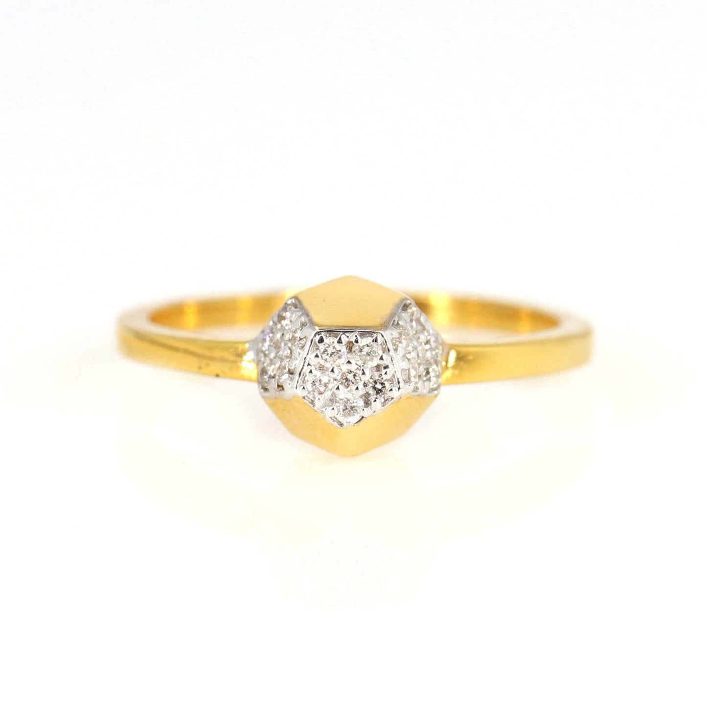 Yellow Studded Real Ring 18K Gold