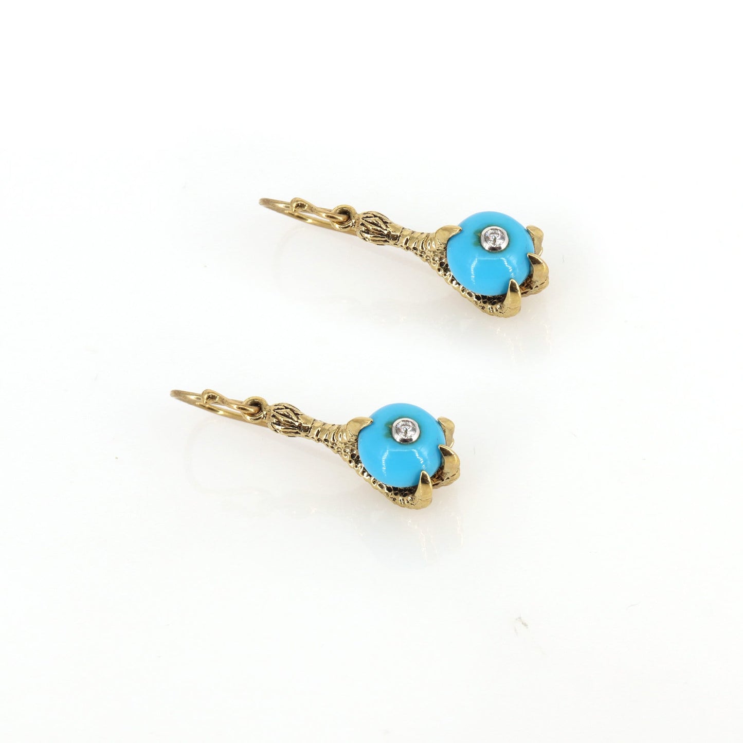 Eagle Talon Design Dangles On 9K Yellow Ear Wires Earring Gold