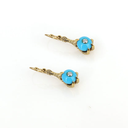 Eagle Talon Design Dangles On 9K Yellow Ear Wires Earring Gold