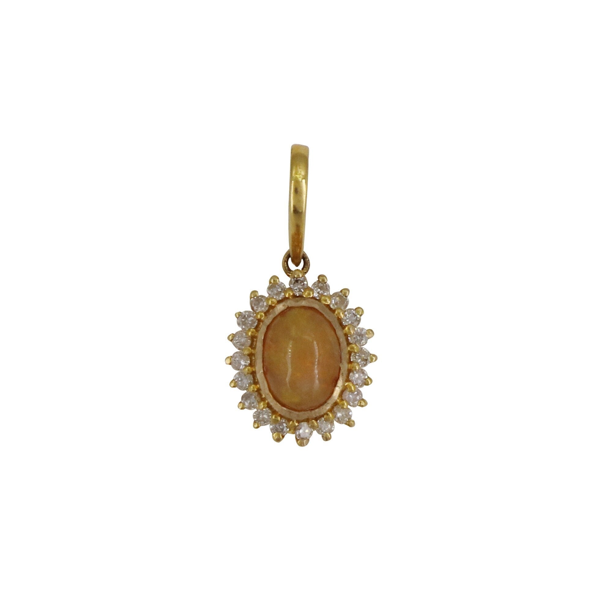 Opal Gemstone Pendant 14K Gold