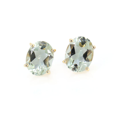Faceted Green Amethyst Ring 14K Gold