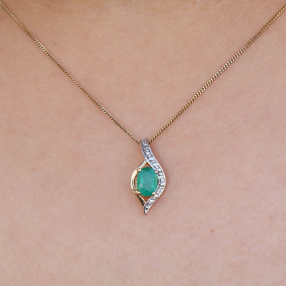 Luxury Yellow Emerald Pendant 14K Gold
