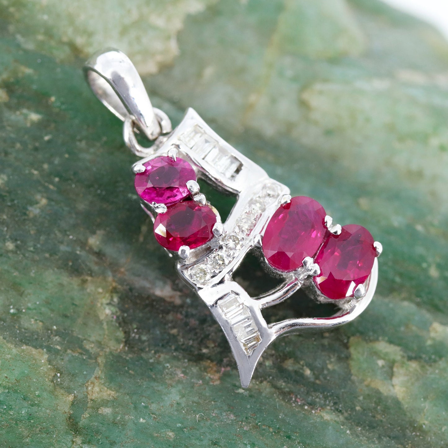 White Ruby Necklace 18K Gold