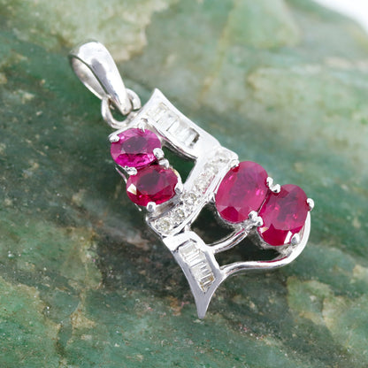 White Ruby Necklace 18K Gold