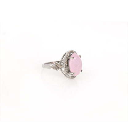 Pink Tourmaline Gemstone Pave 925 Handmade Fashion Ring Silver