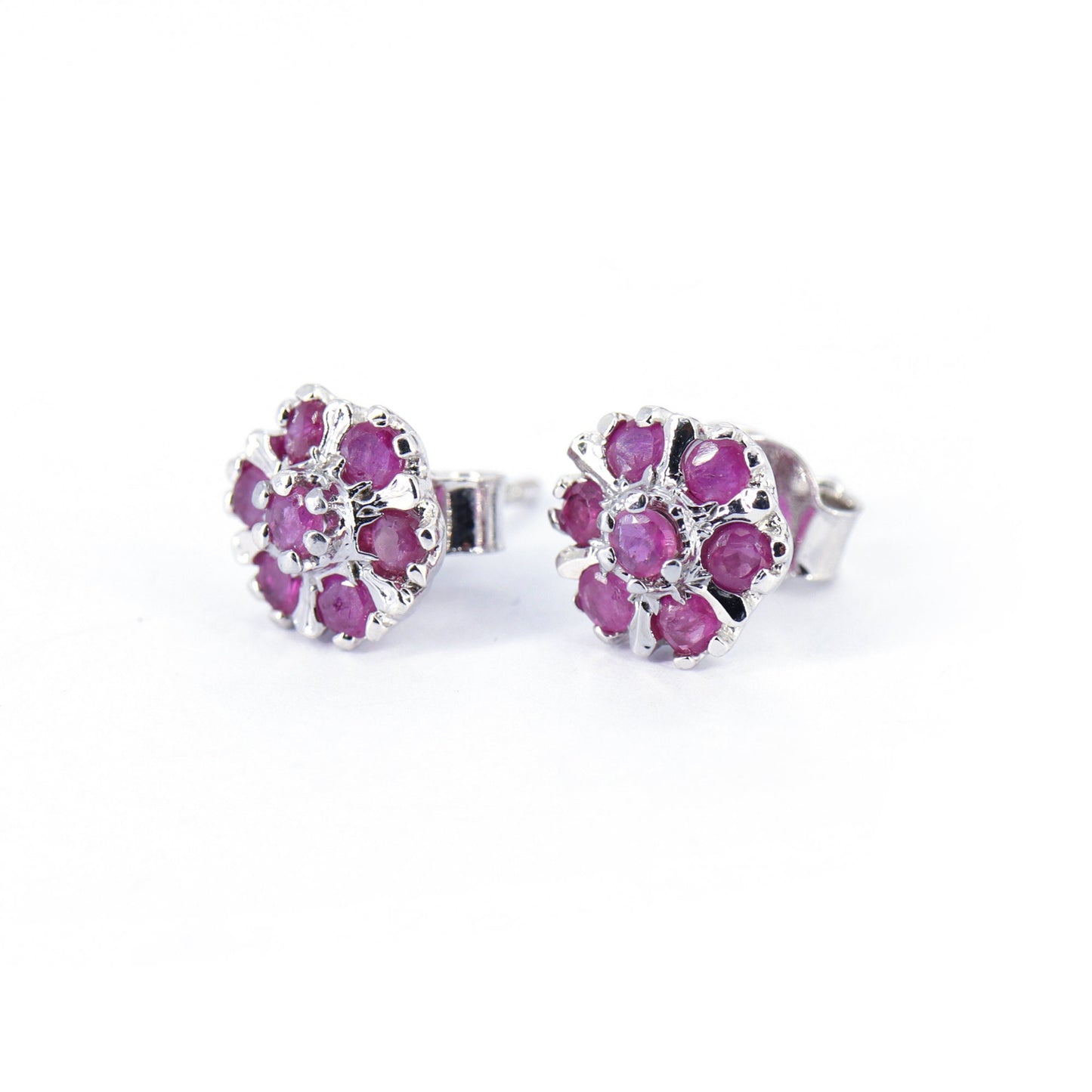 925 Sterling Studs Ruby Studs Birthday Studs Earring Silver