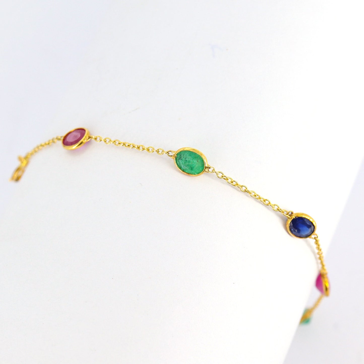 Yellow Colorful Rbe Gemstone Bracelet 18K Gold