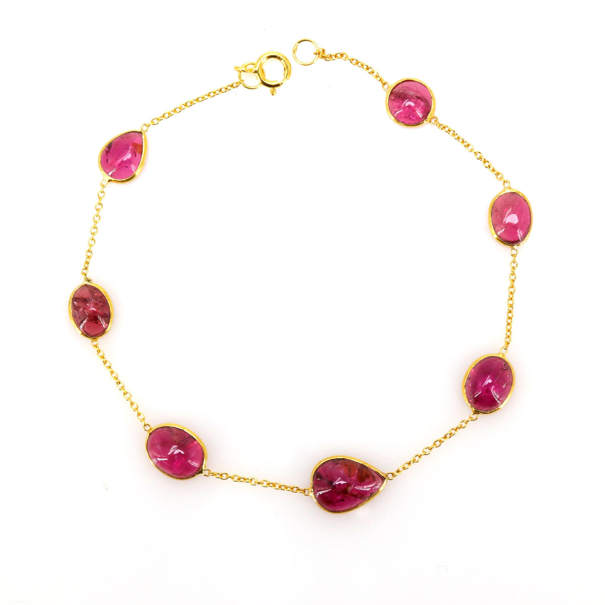 Pink Tourmaline Bracelet 14K Gold