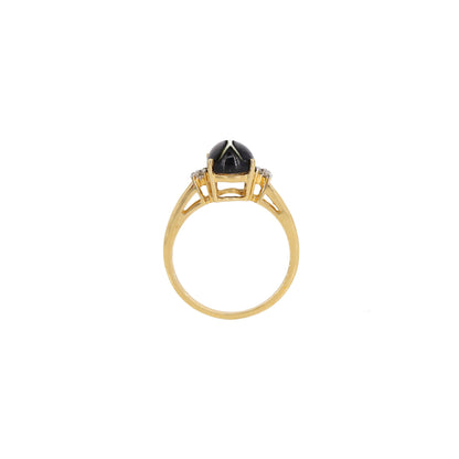 Yellow Black Star Ring 14K Gold