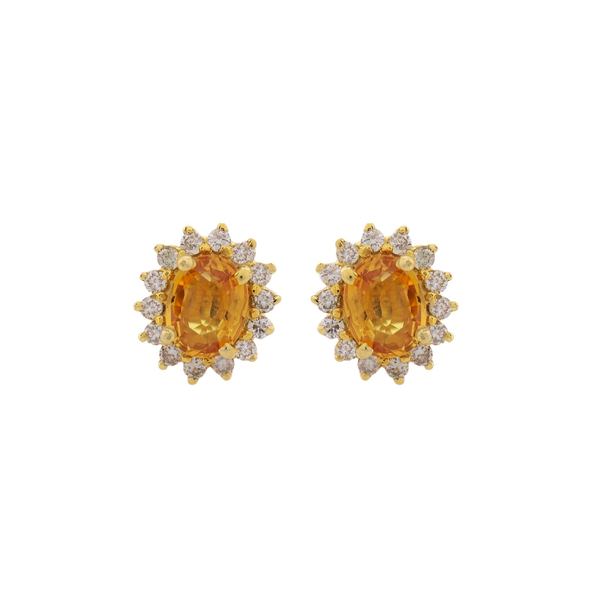 Yellow Sapphire Earring 14K Gold