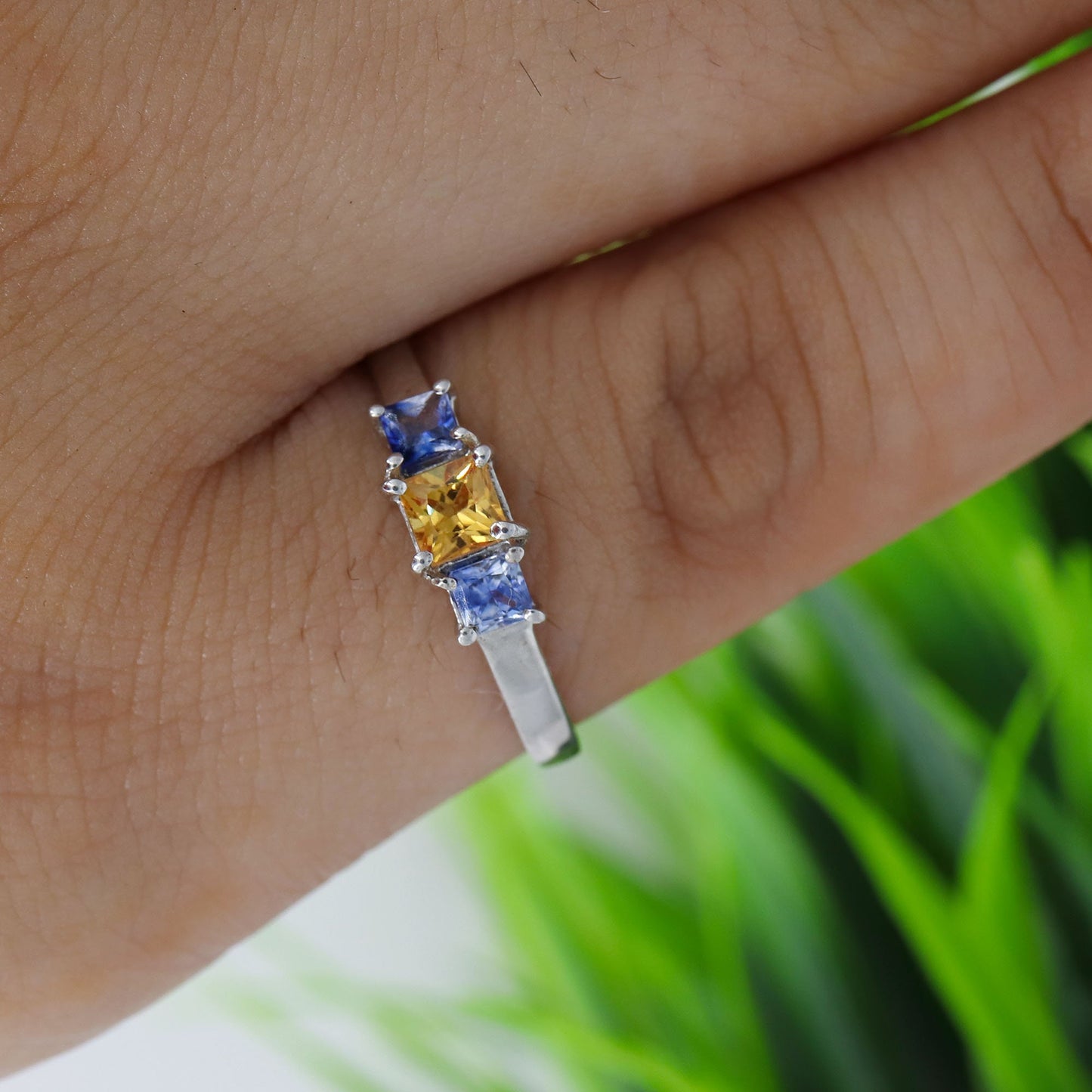 Princess Cut 925 Sterling Ring Silver