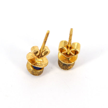 Blue Sapphire Studs Yellow Oval Cut Sapphire Earring 14K Gold