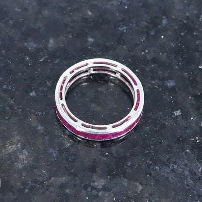 Full Eternity Band Ruby Ring Silver