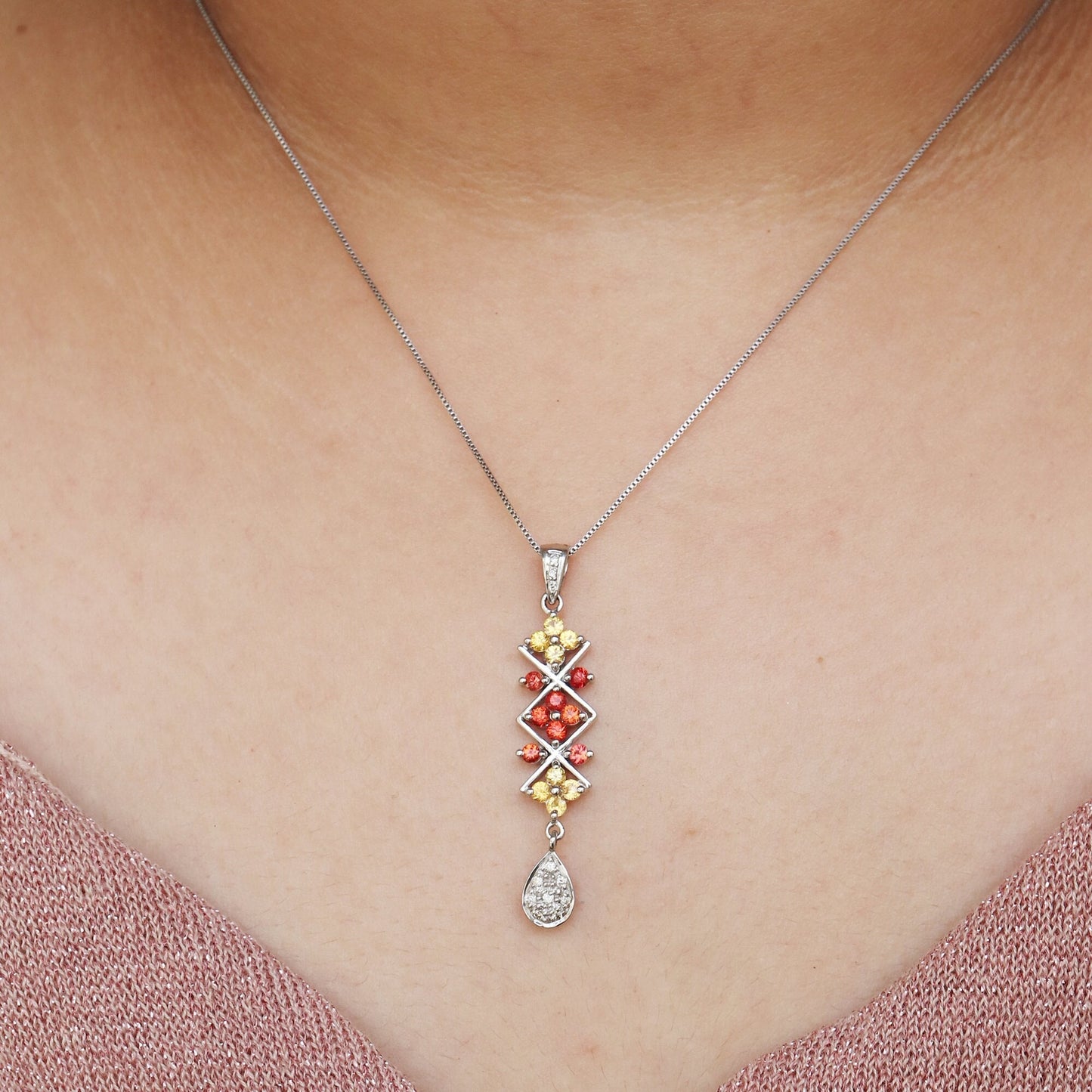 Yellow & Orange Sapphire Pendant