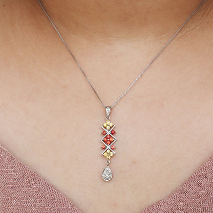 Yellow & Orange Sapphire Pendant