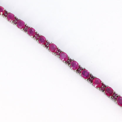 Ruby Gemstone Bracelet Silver