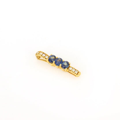 Yellow Blue Sapphire Pendant 18K Gold