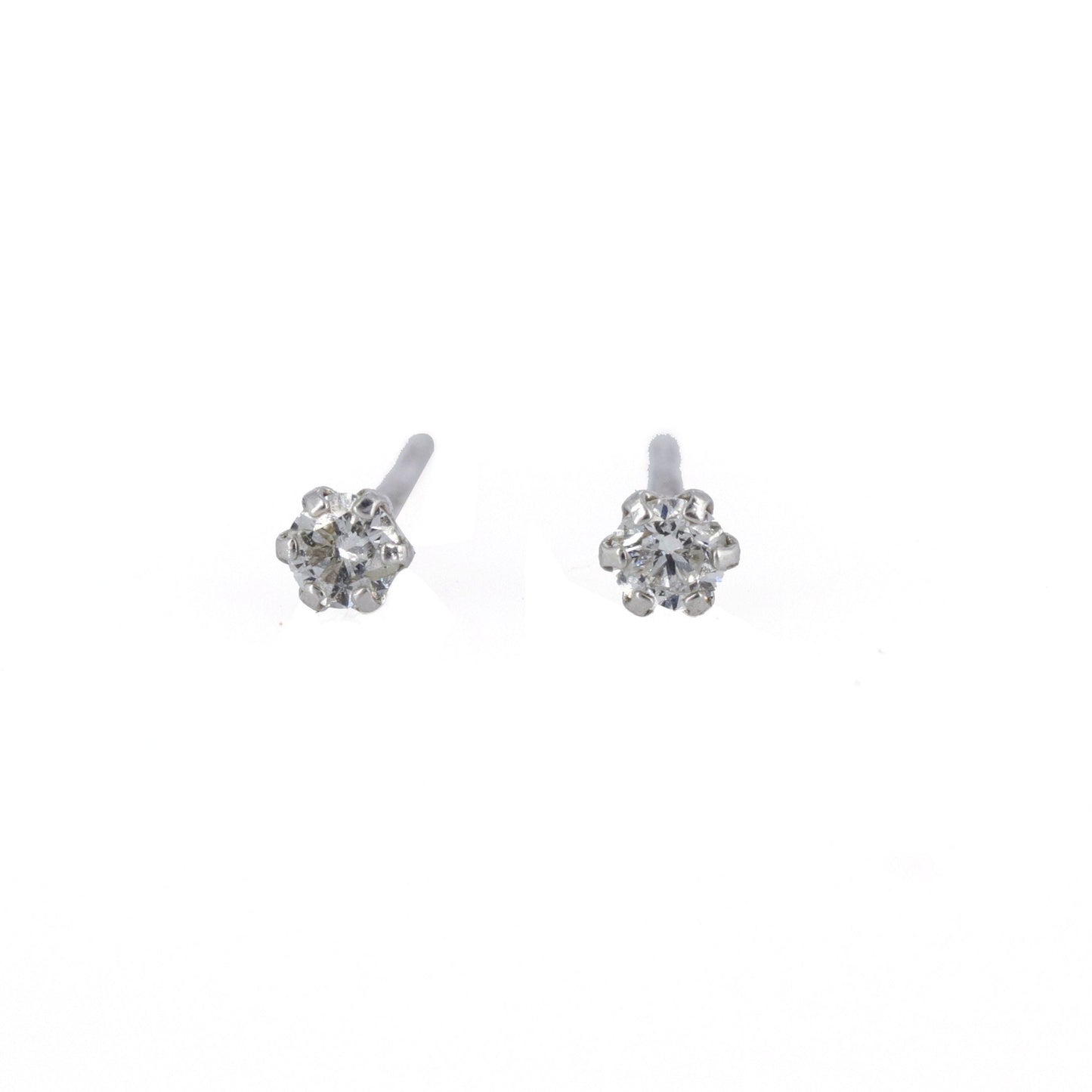 0.10/20 Studs White Studs Real Earring 18K Gold