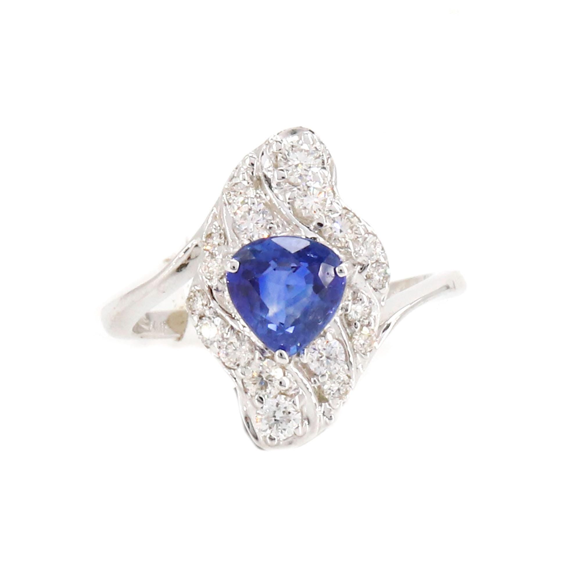 Pear Shape Sapphire & Ring 18K Gold