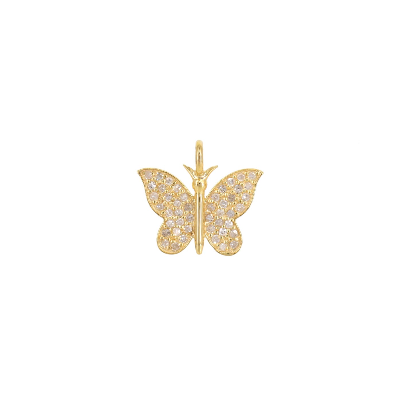 13X14Mm Shiny Butterfly Charms Butterfly Pendant 14K Gold