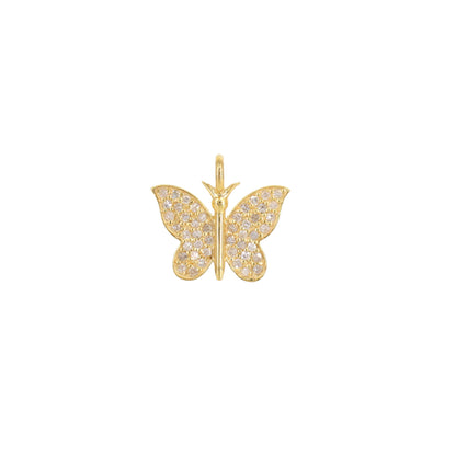 13X14Mm Shiny Butterfly Charms Butterfly Pendant 14K Gold