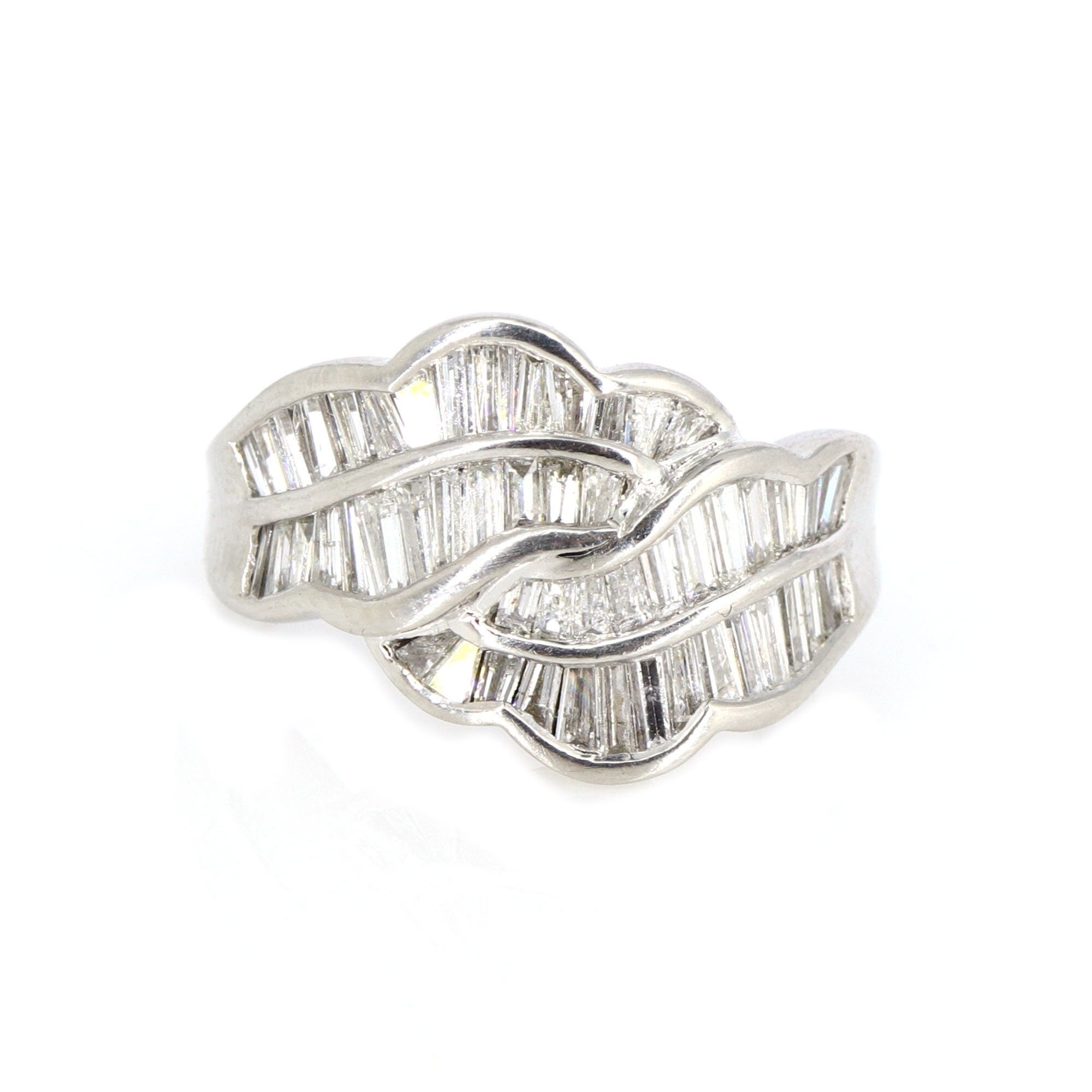 Platinum 900 Tapered Cut Ring