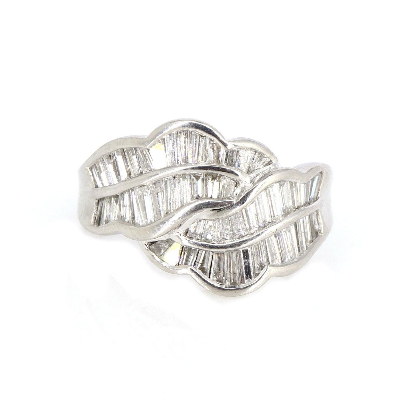 Platinum 900 Tapered Cut Ring