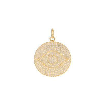 Real Evil Eye Pendant 14K Gold