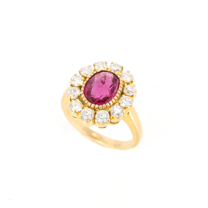 Vintage Style Spinel & Ring Gold