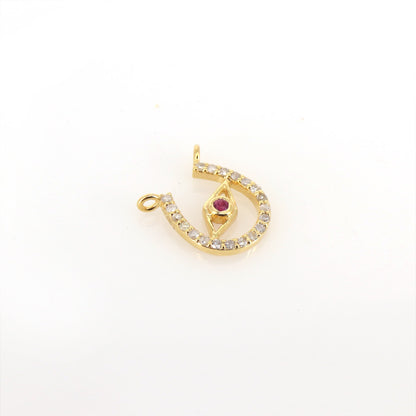 10X11Mm Horseshoe Charm Horseshoe Charm Ruby Evil Eye Horseshoe Charm Bracelet 14K Gold