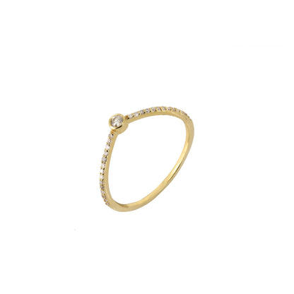 Dainty Wedding Band / Micro Pave Ring 14K Gold