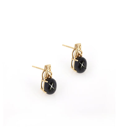 Black Star Earring 14K Gold