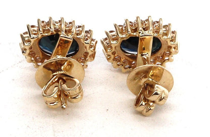 Yellow Blue Sapphire Earring 14K Gold