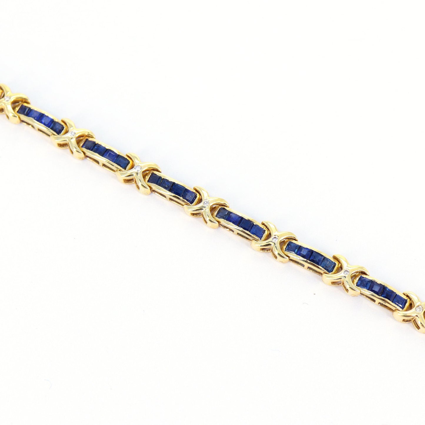 Yellow Blue Sapphire & Bracelet 14K Gold