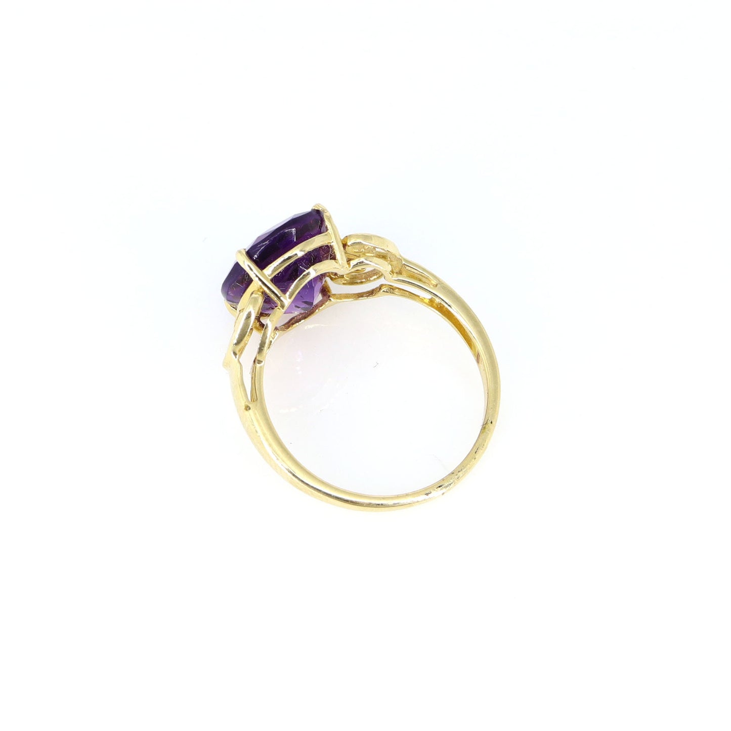 Filigree Style Yellow Purple Amethyst Ring 14K Gold