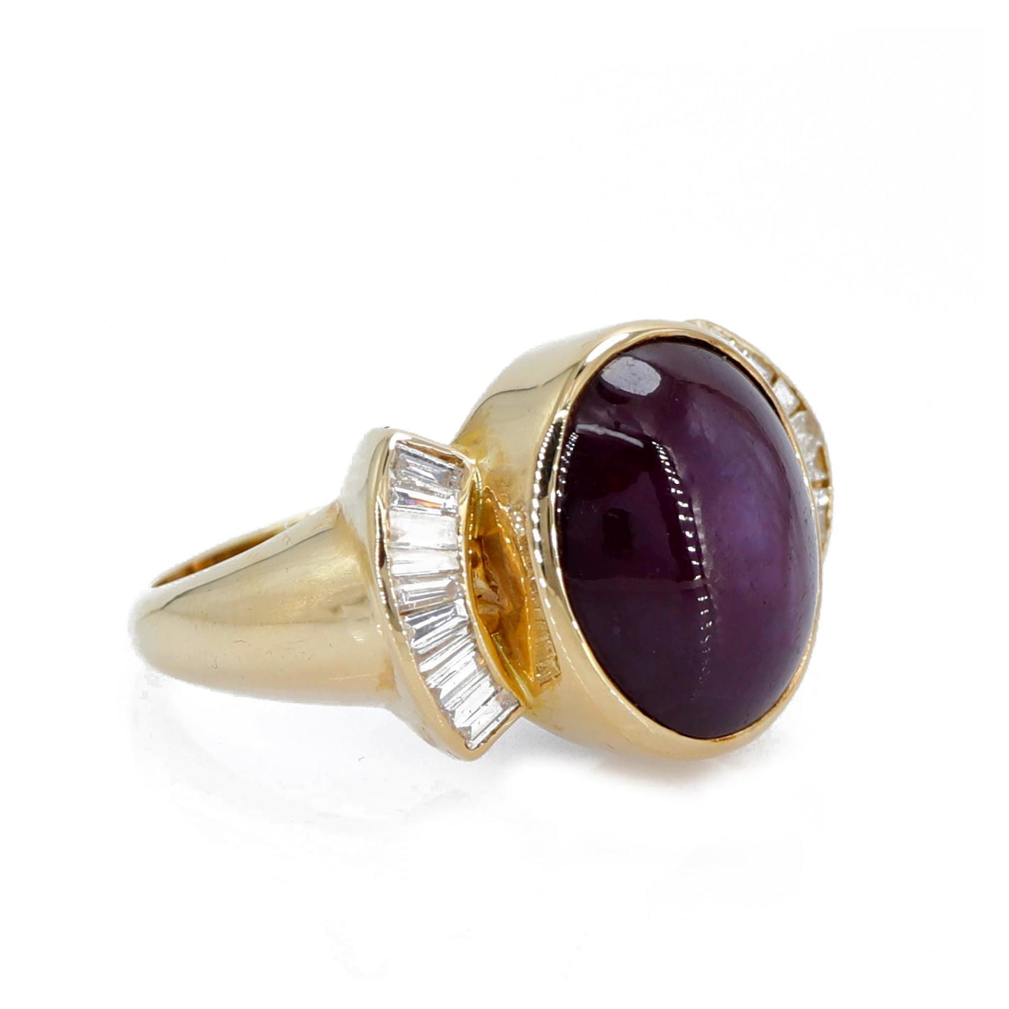 Yellow Star Ruby Ring 14K Gold
