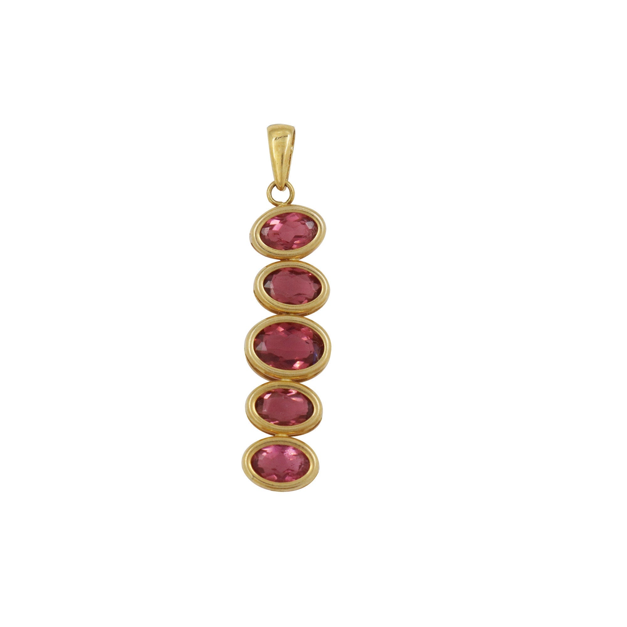Pink Tourmaline Necklace 14K Gold