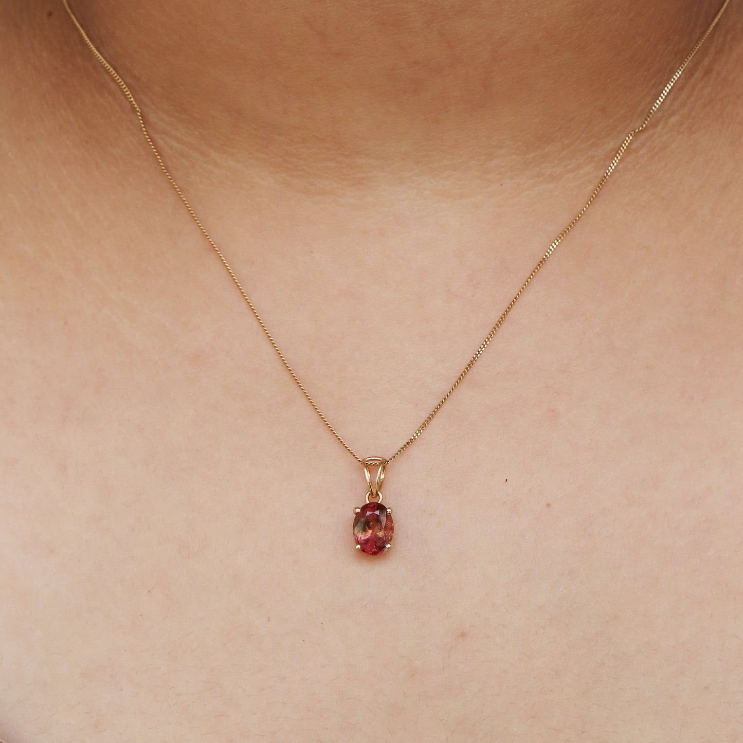 Bio Tourmaline Pendant 14K Gold