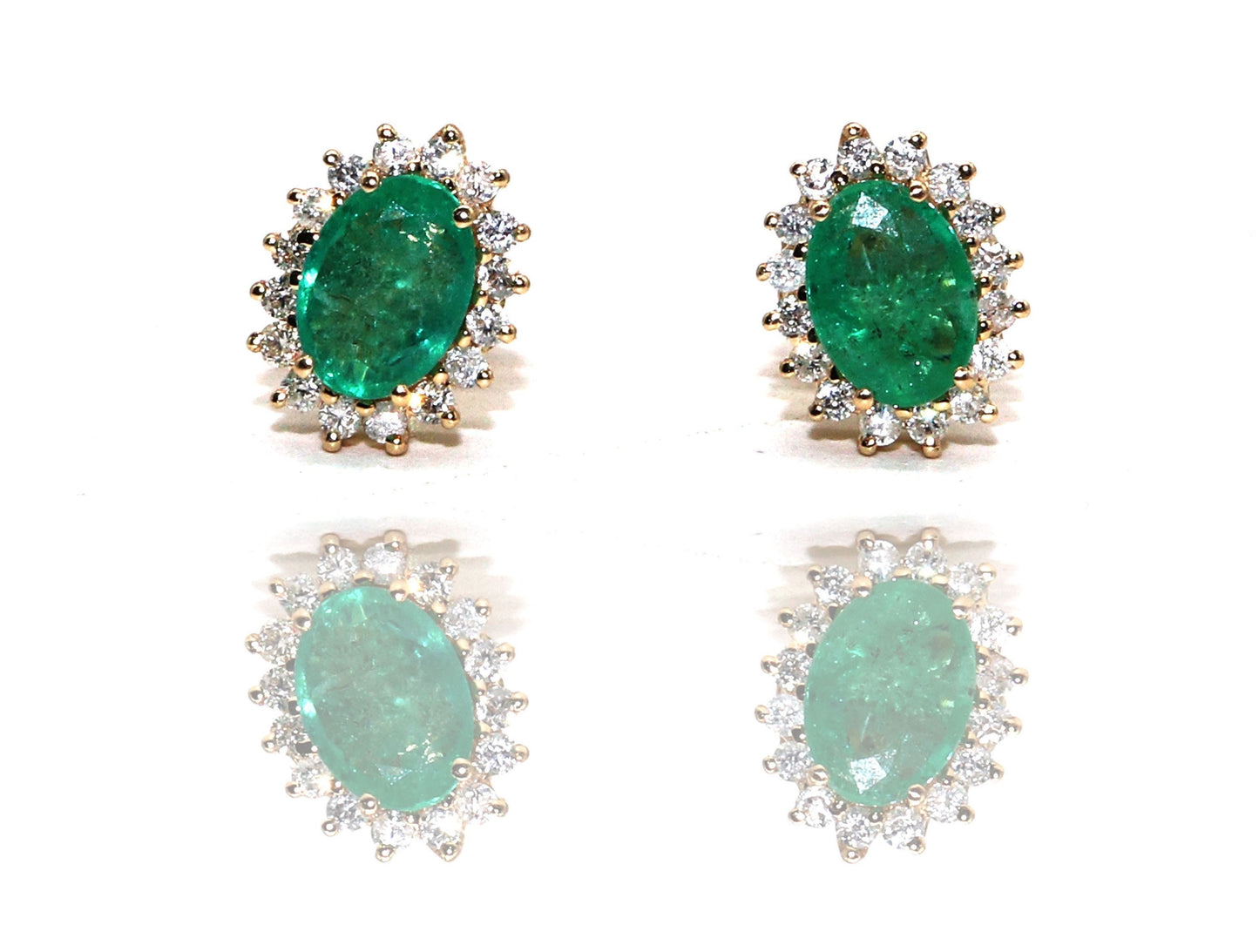 Emerald Cluster Earring 14K Gold