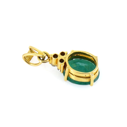 Green Emerald Pendant 18K Gold