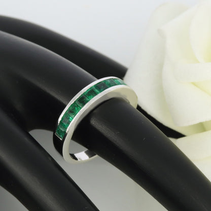 White Emerald Eternity Ring 14K Gold