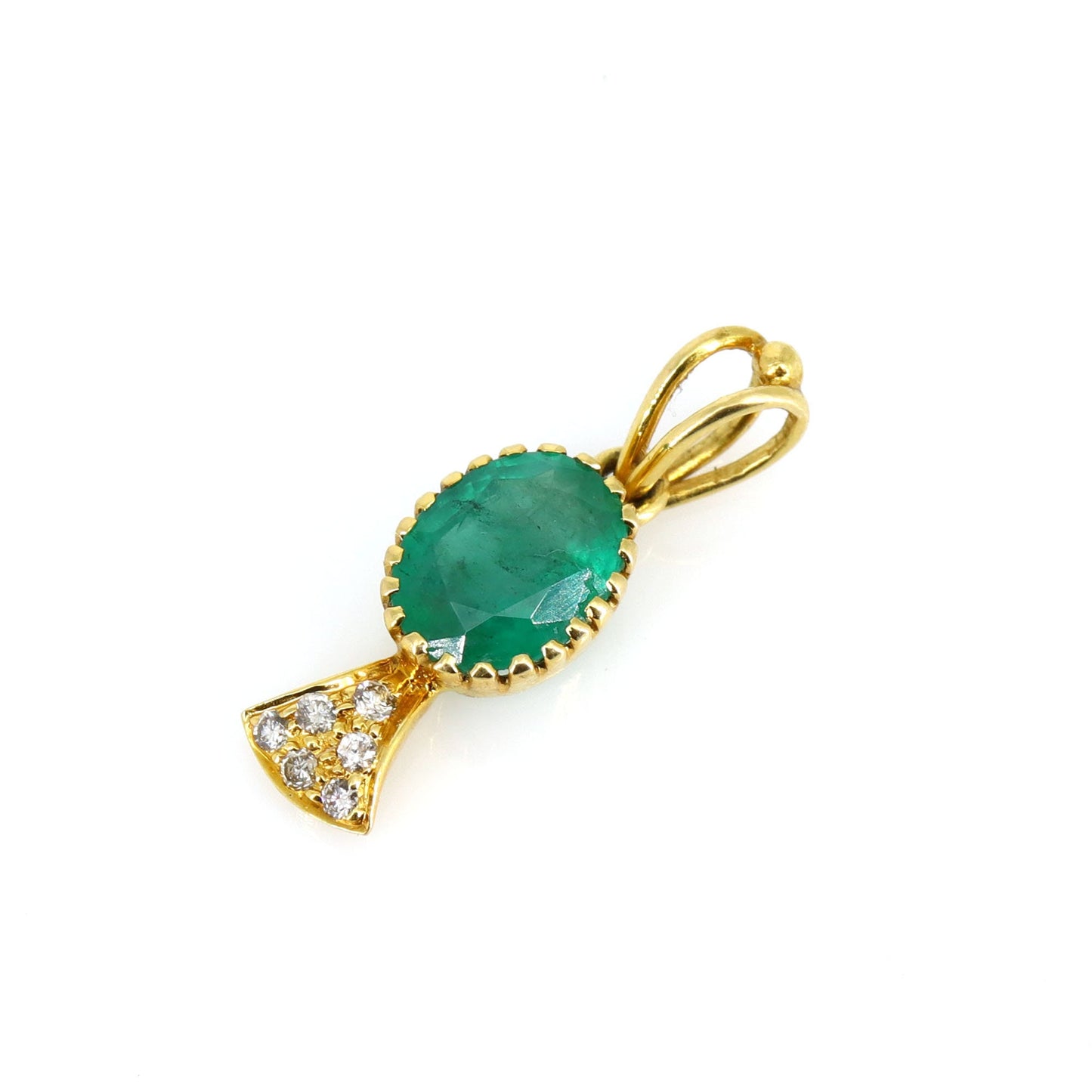 Yellow Emerald Stone Pendant 18K Gold